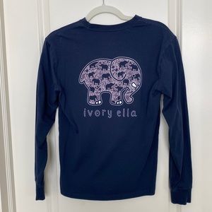 Ivory Ella long sleeved tee Navy blue S